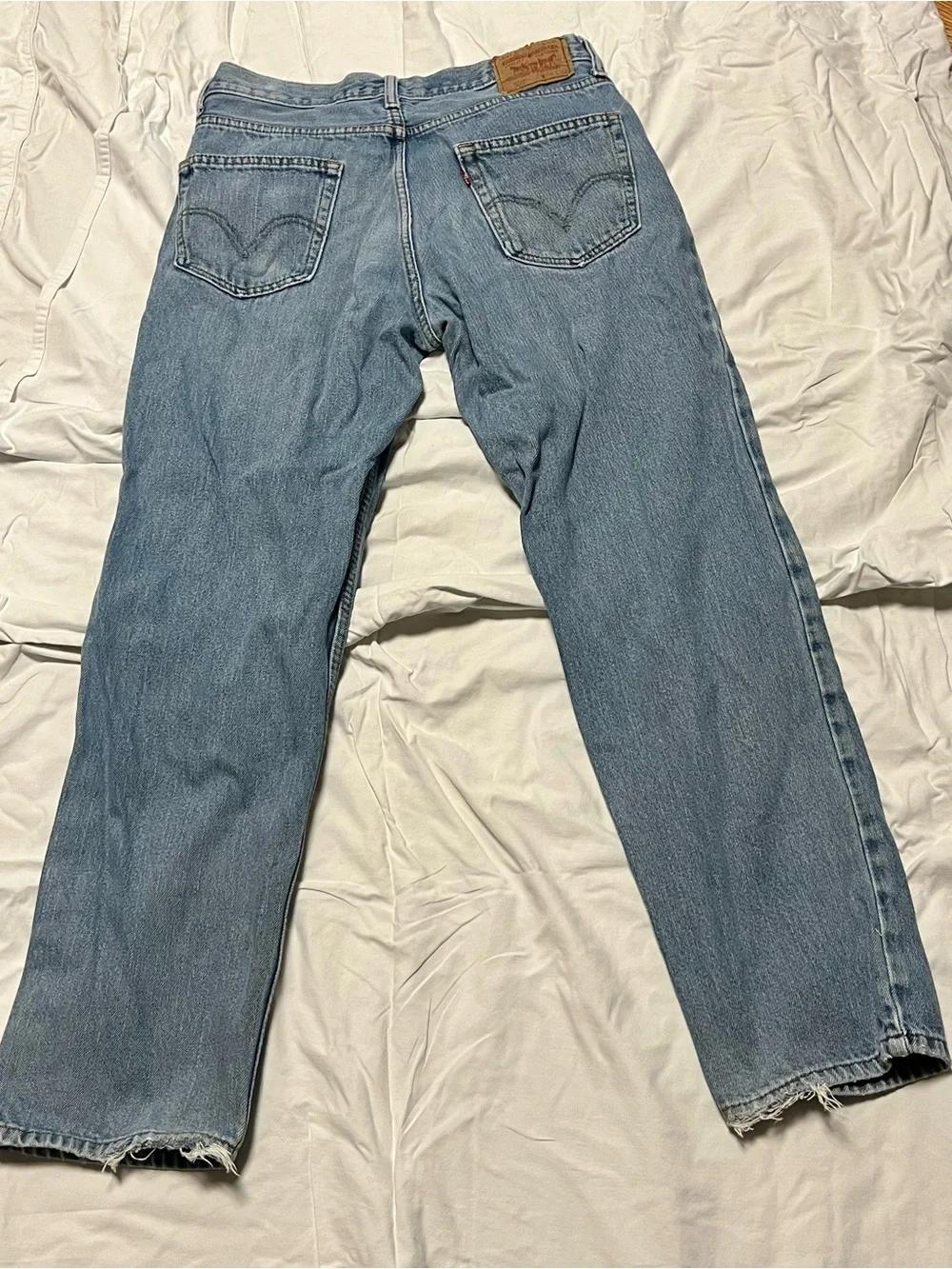 Levis 550 Relaxed Fit Distressed Light Wash Jeans Tapered Denim 90s 34x32 Mens